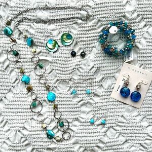 Blue and Silver Jewelry Set